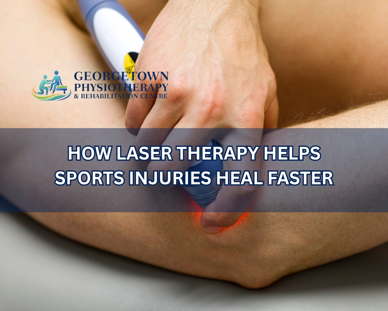 Athlete receiving laser therapy treatment for sports injury recovery in Georgetown