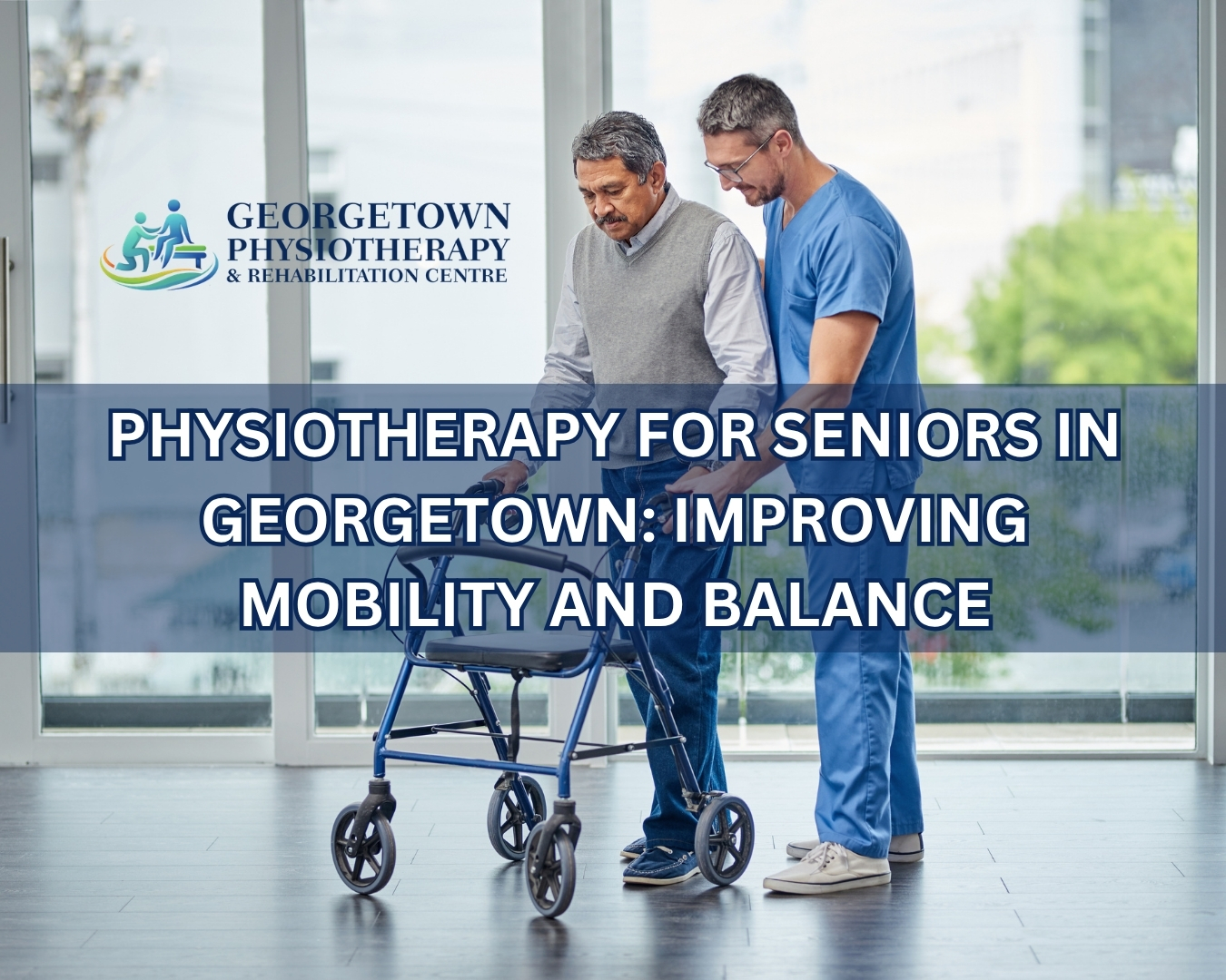 Senior patient performing balance exercises with a physiotherapist in Georgetown
