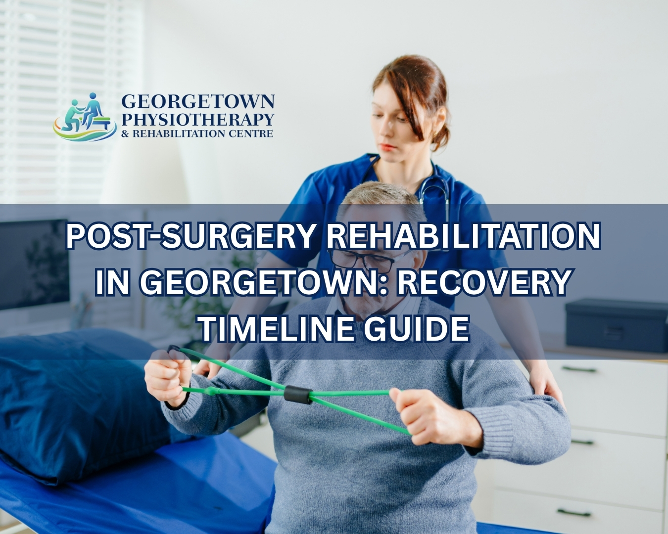 Patient performing post-surgery rehabilitation exercises at Georgetown physiotherapy clinic