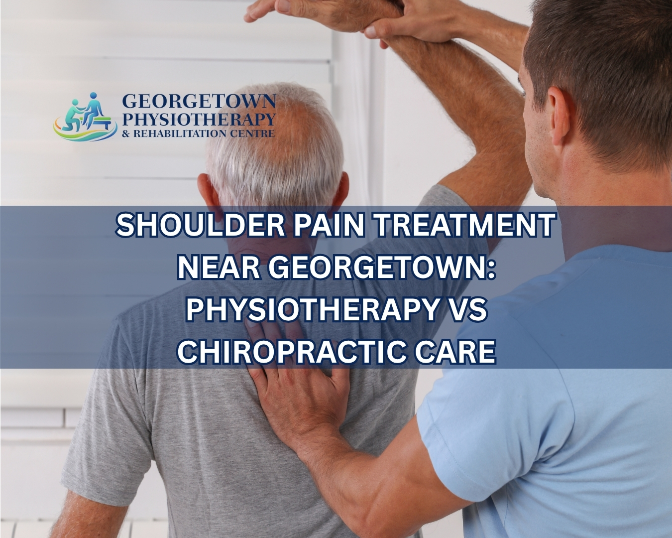 Patient receiving shoulder pain treatment at Georgetown rehabilitation clinic