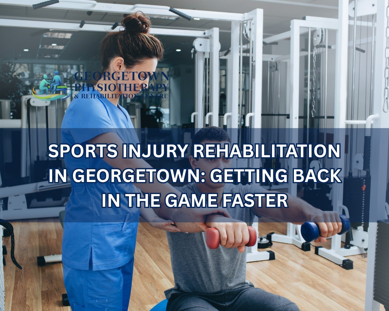 Athlete receiving sports injury rehabilitation treatment at Georgetown Physiotherapy & Rehabilitation Centre