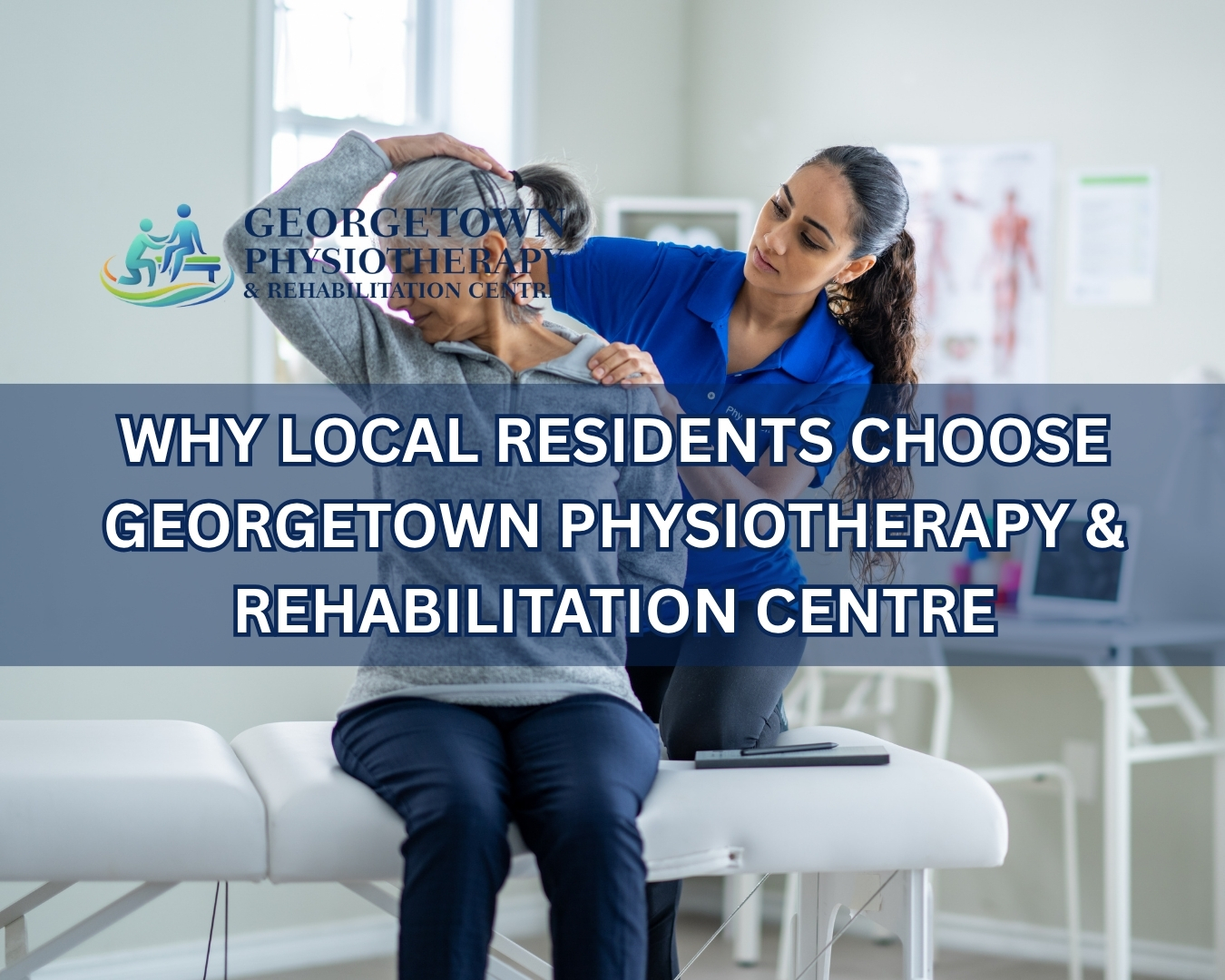 Physiotherapist assisting patient during rehabilitation treatment in Georgetown Ontario