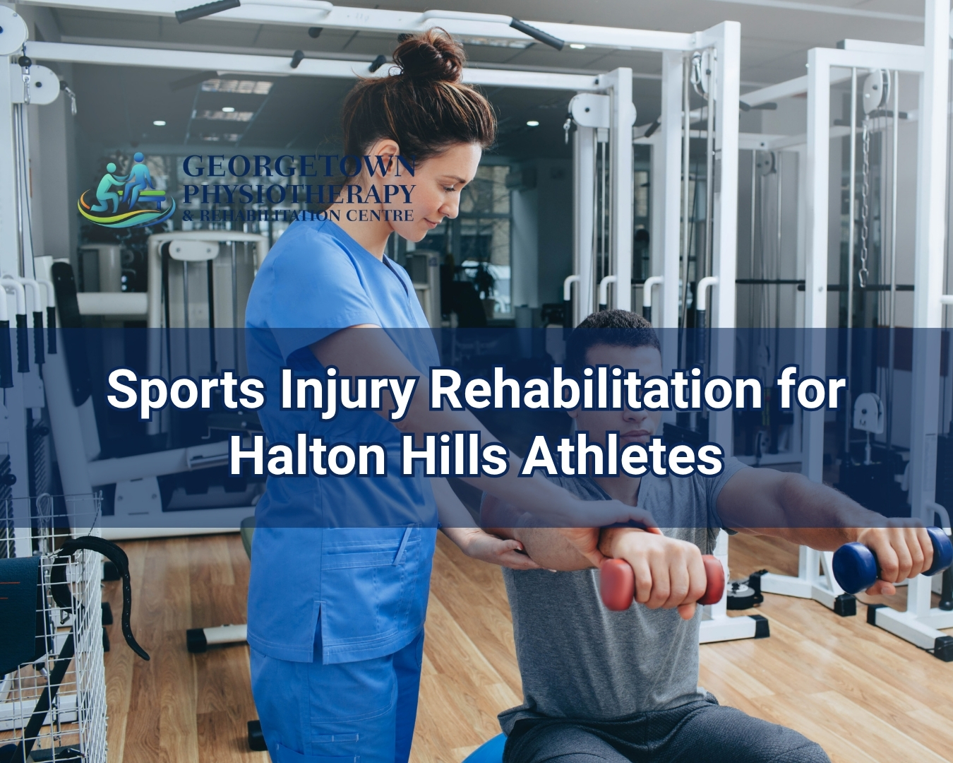 Athlete receiving physiotherapy treatment and rehabilitation exercises after a sports injury in Halton Hills