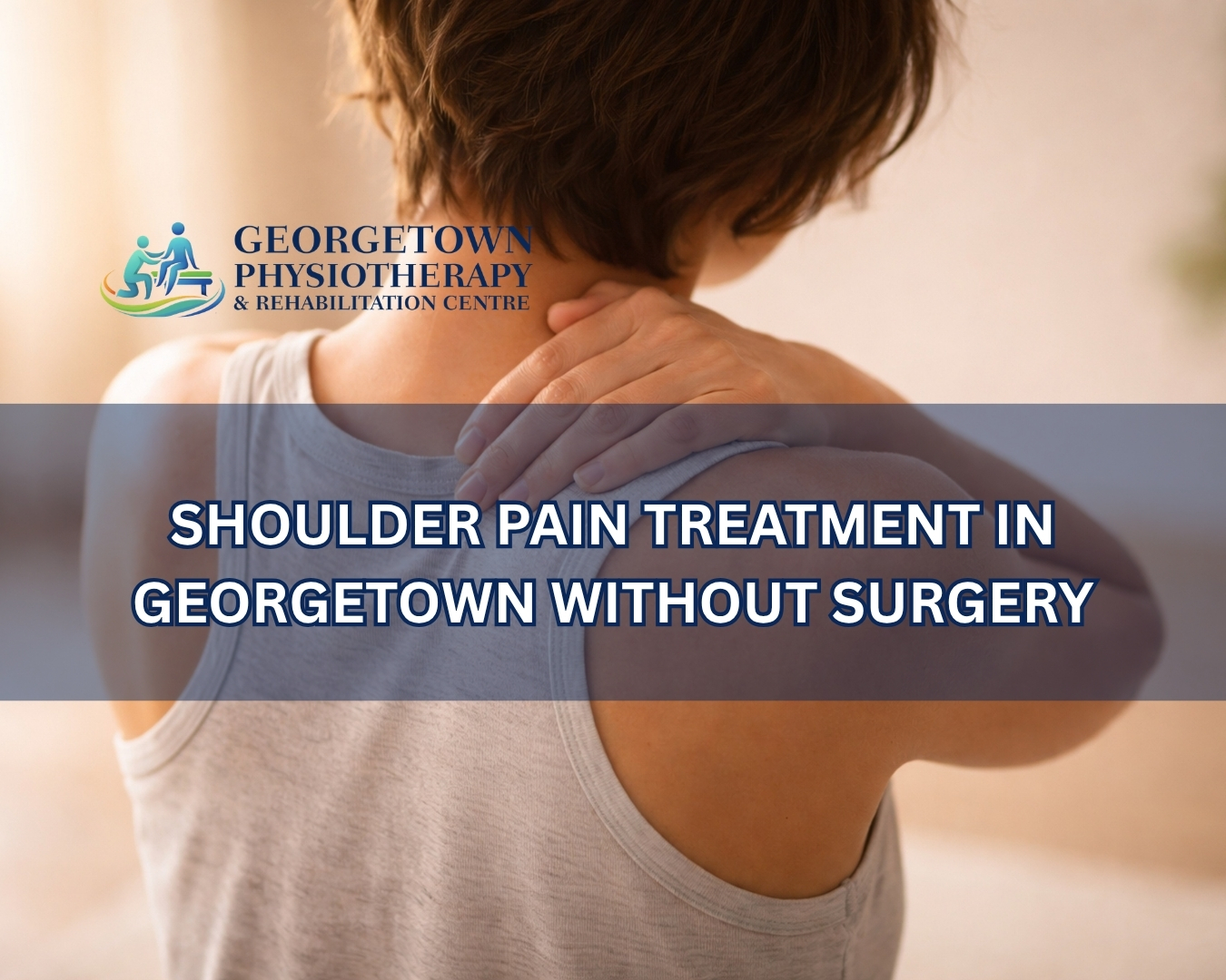 Physiotherapist providing non-surgical shoulder pain treatment and rehabilitation in Georgetown clinic